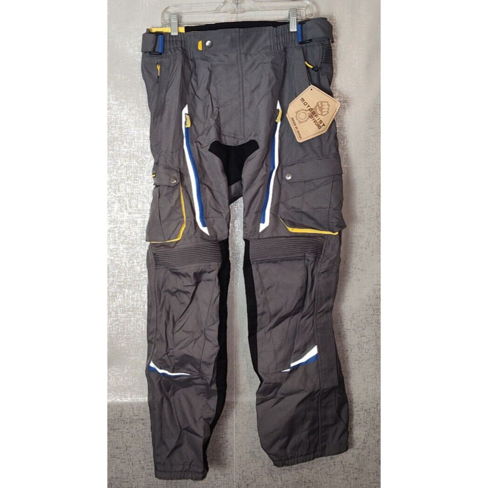Motorfist Men's Ranger Gray/Blue Yellow Pant 34